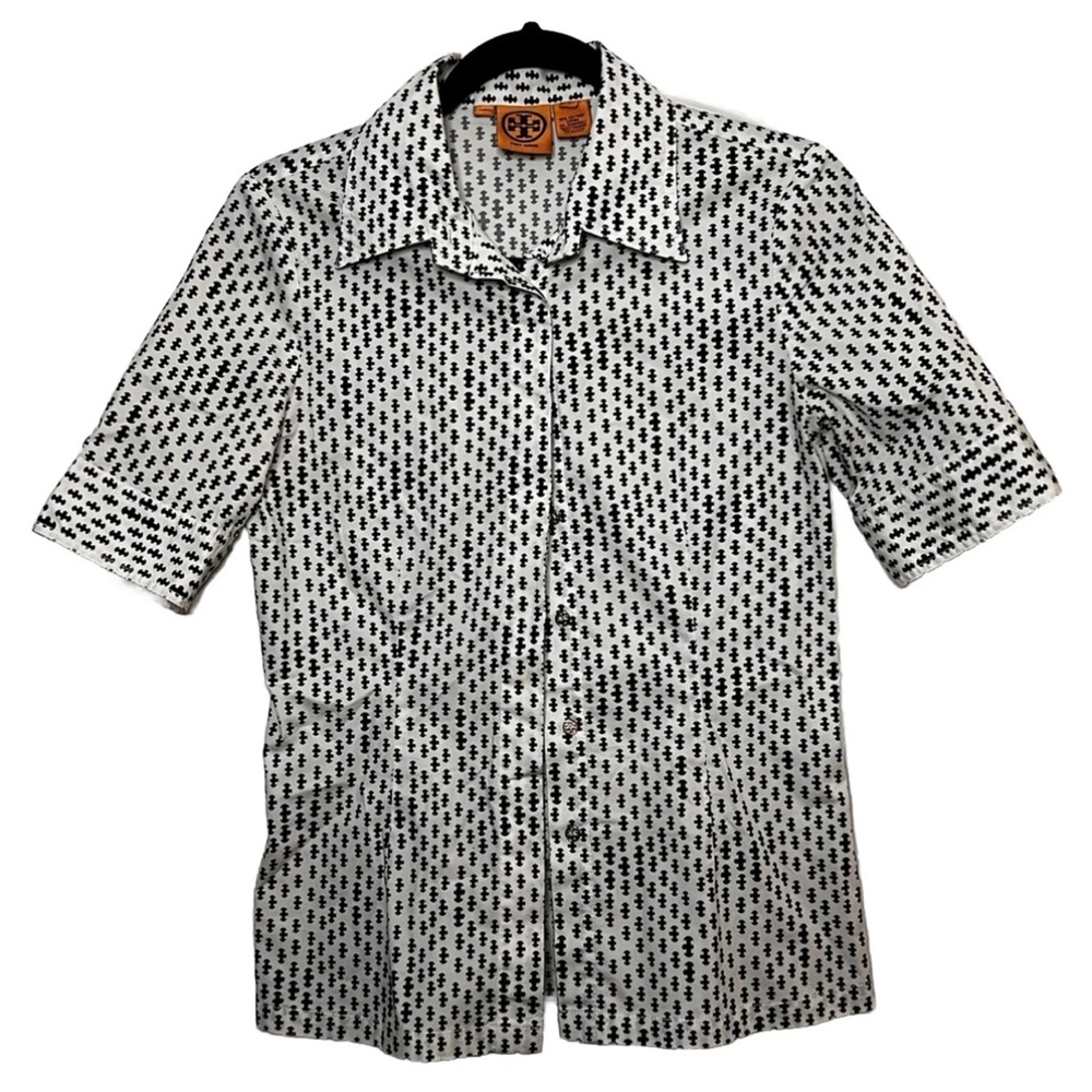 Tory Burch Black and White Geometric Shirt